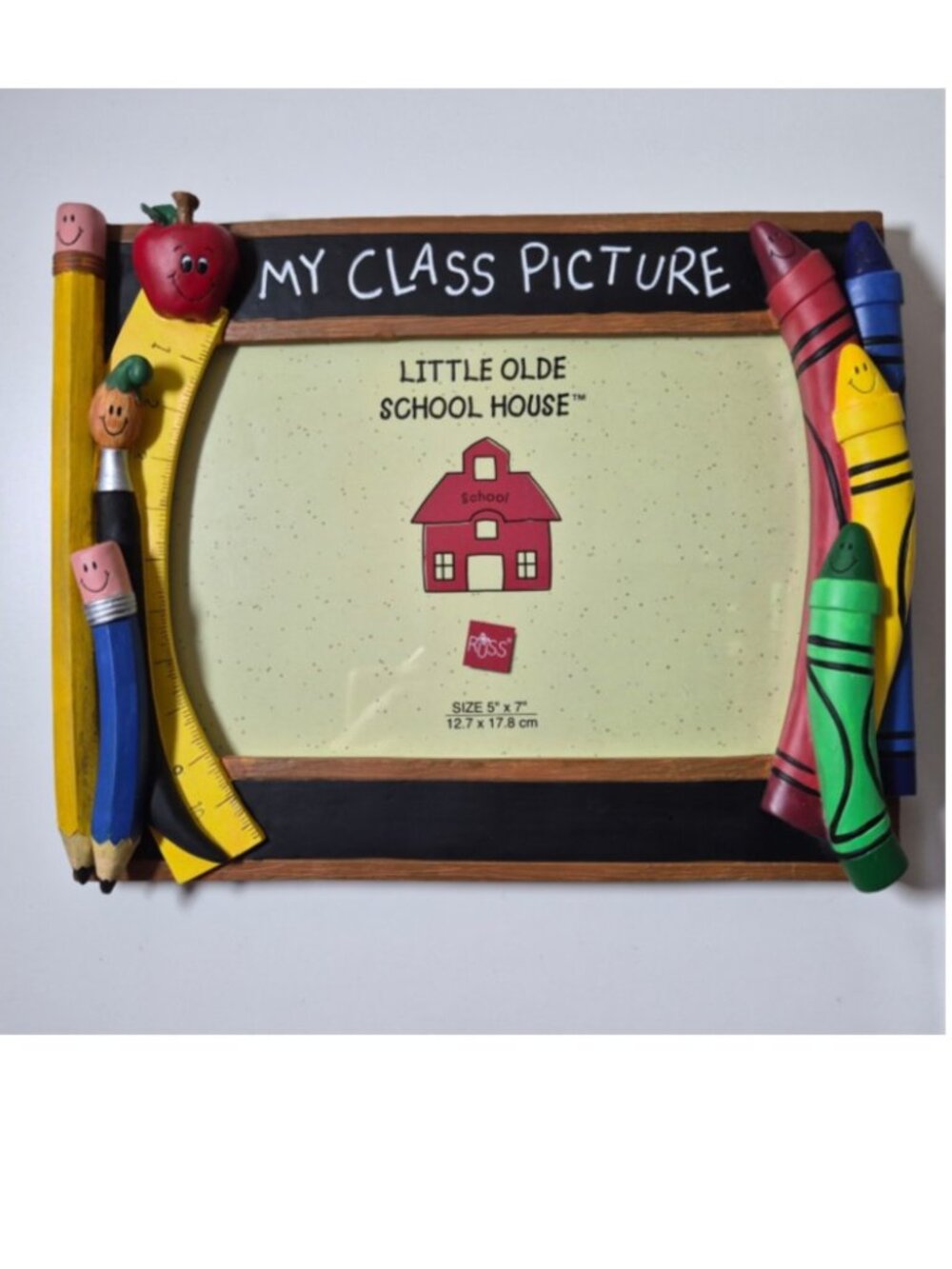 Vintage Russ Berrie 3D School Picture Frame 5x7 - 90s